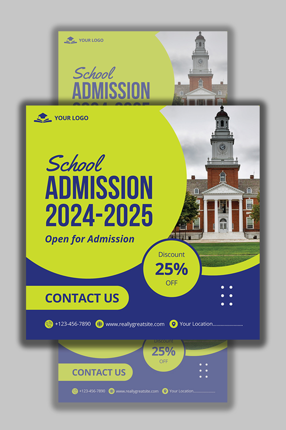 School Admission Design - New Best Social Media Post pinterest preview image.