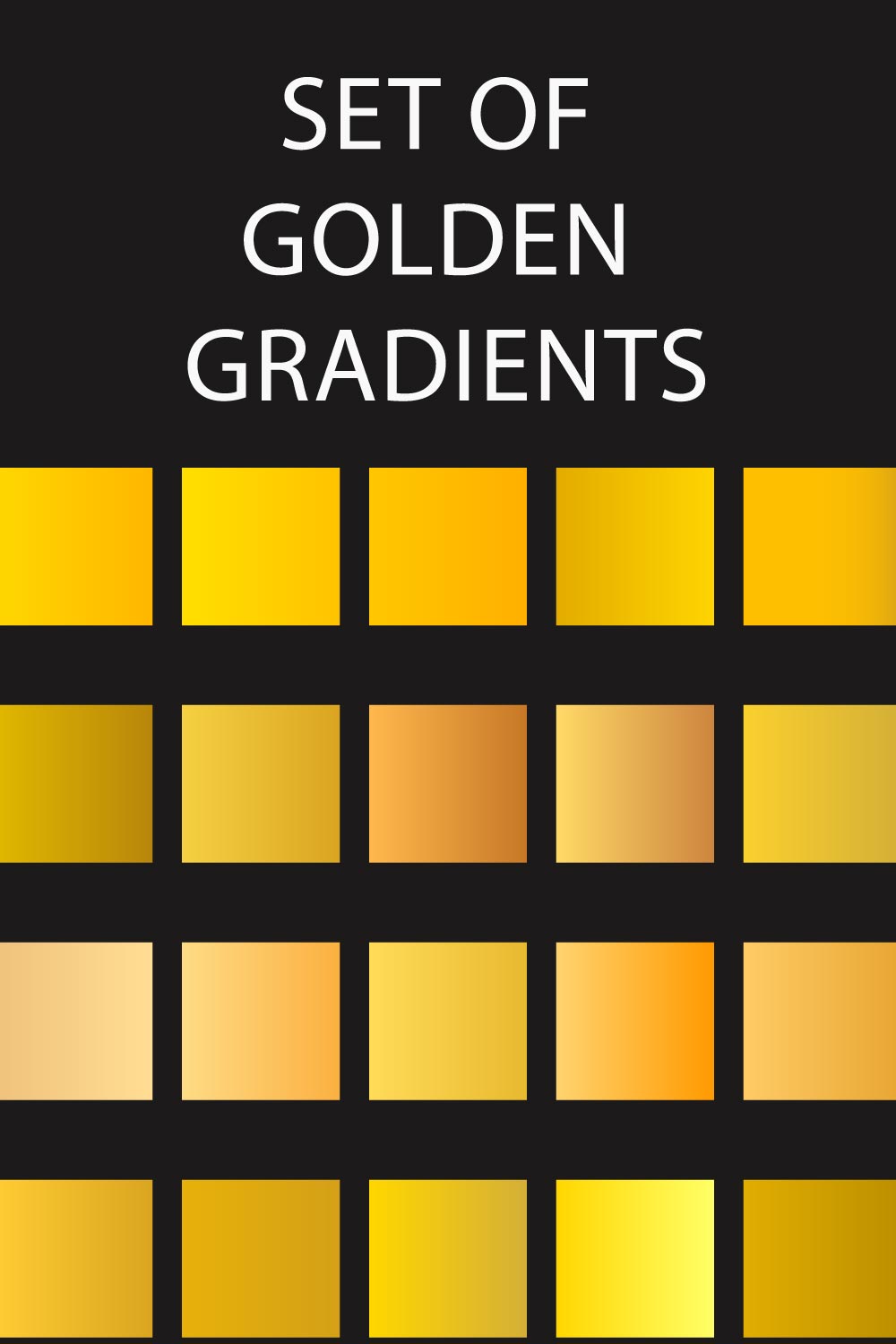 20 Luxurious Golden Gradient Color Pairs for Stunning Design pinterest preview image.