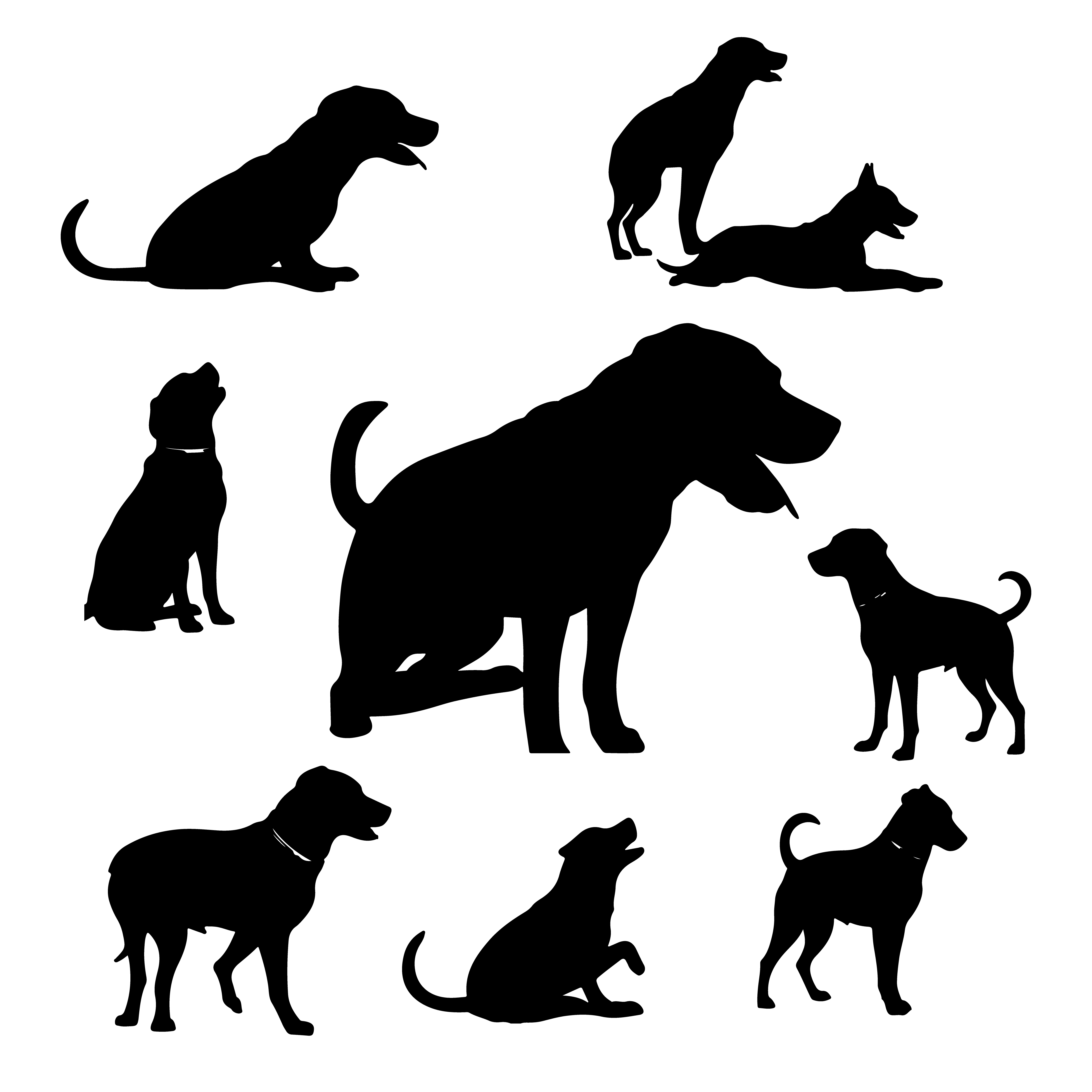 set silhouettes of dog 663