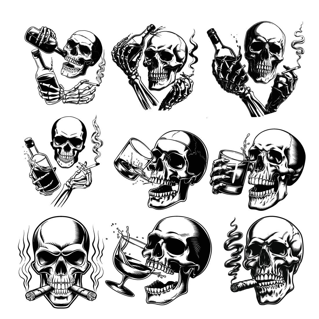 9 Spooky skull icon vector design for Halloween Skull Icon Vector Halloween preview image.