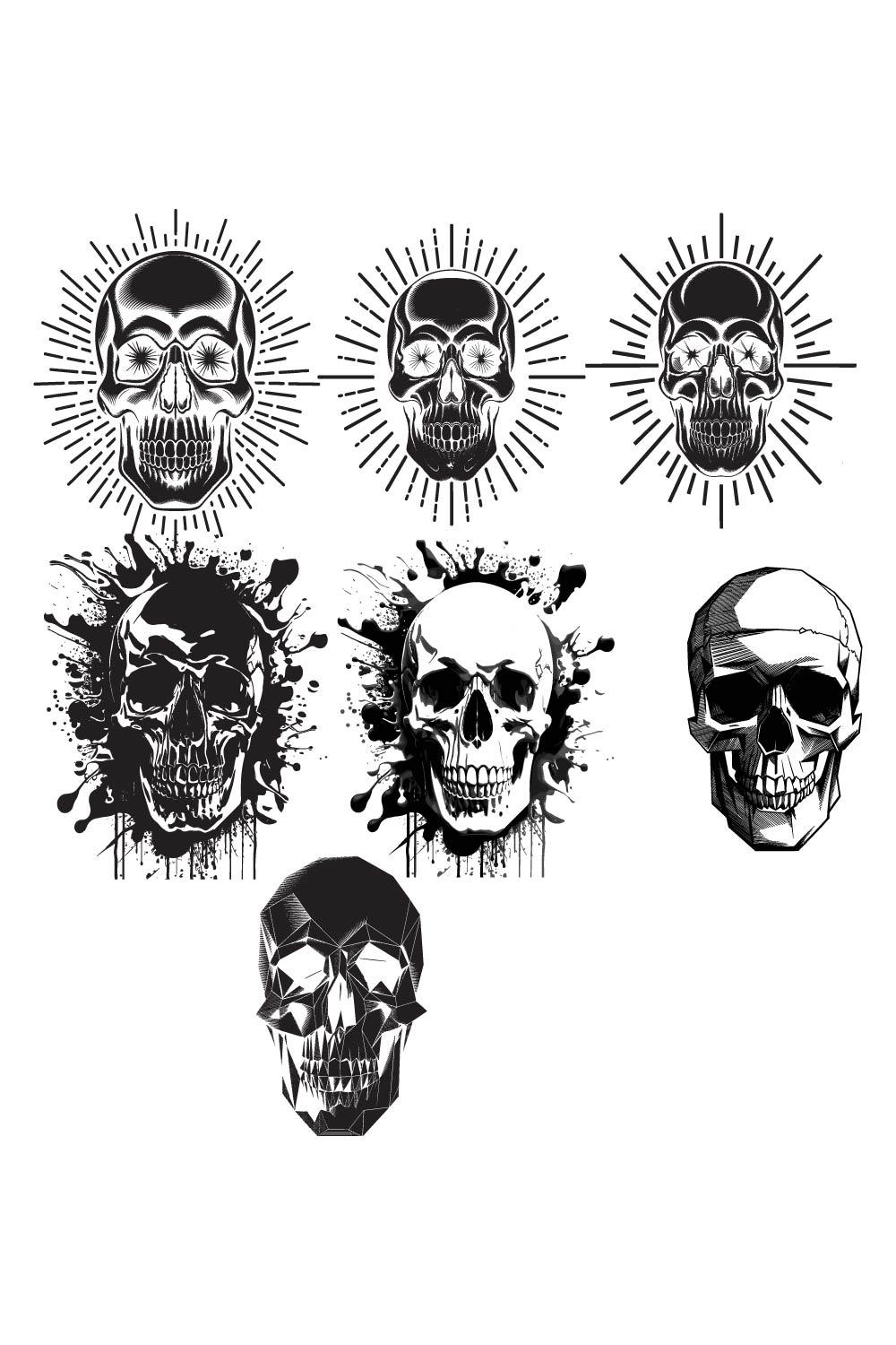 7 Skull Icon Vector Halloween pinterest preview image.