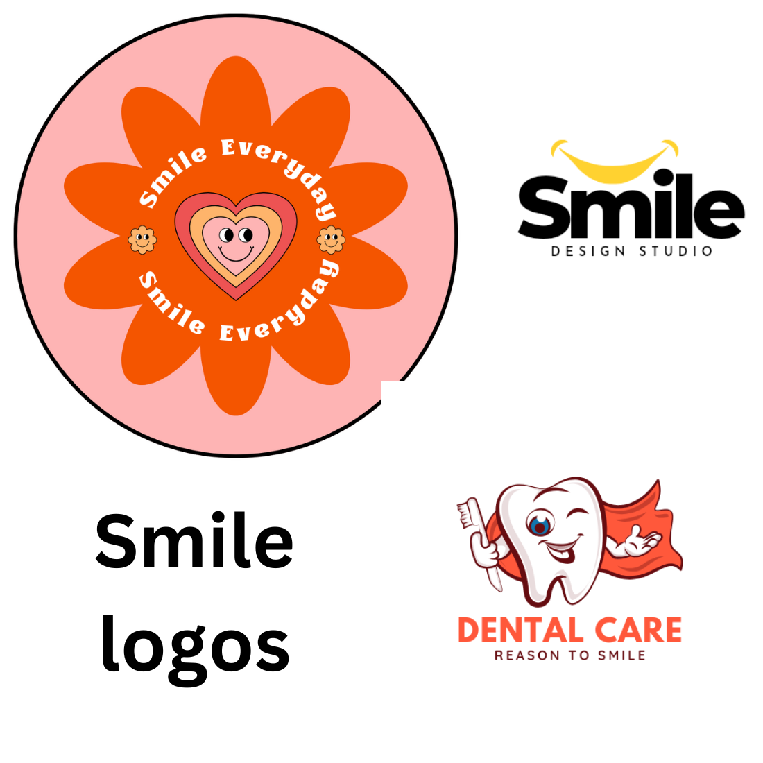 Smile logos pinterest preview image.