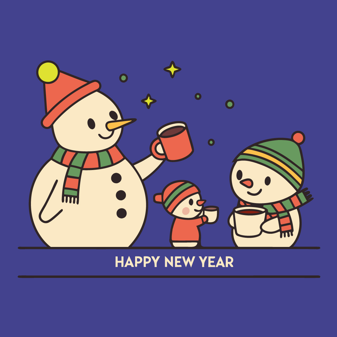 snowmen dark background 797