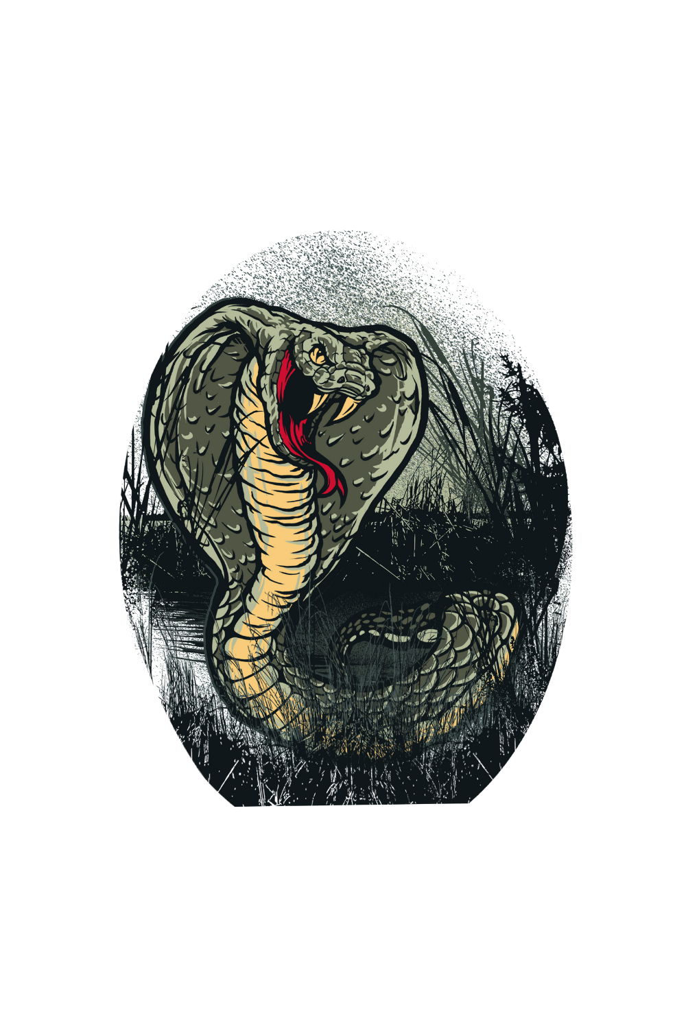 Striking Cobra Tattoo T-Shirt Design pinterest preview image.