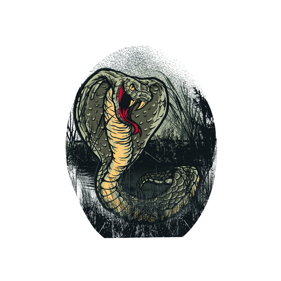 Striking Cobra Tattoo T-Shirt Design cover image.