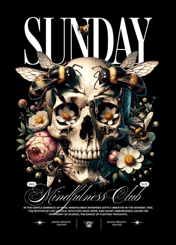 sunday mindfulness club skull shirt 271