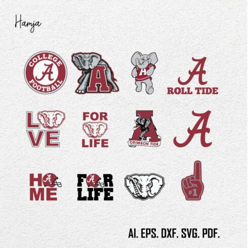 Alabama Crimson Tide Svg Bundle, Alabama Crimson Tide Svg, Sport Svg, Ncaa Svg, Png, Dxf, Eps Digital file cover image.