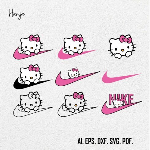 Cute Hello Kitty With Nike Logo PNG l Nike Hello Kitty PNG l Nike PNG l Hello Kitty Nike Logo PNG l Cute Nike Kitty cover image.