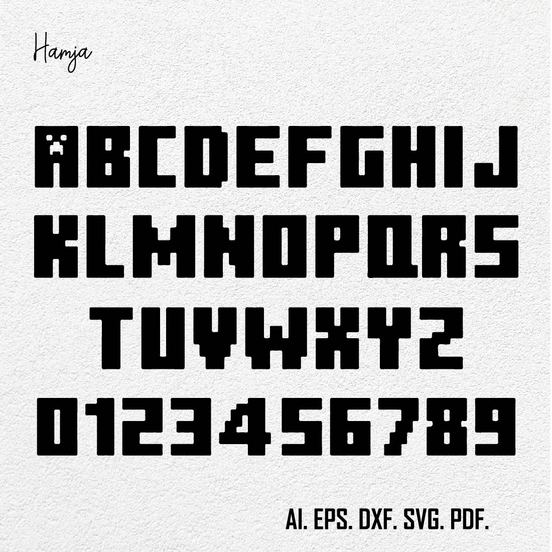 Minecraft Font SVG, Minecraft SVG, Minecraft Alphabet, Minecraft Letters, Minecraft Cricut Silhouette ,Minecraft Font svg bundle preview image.