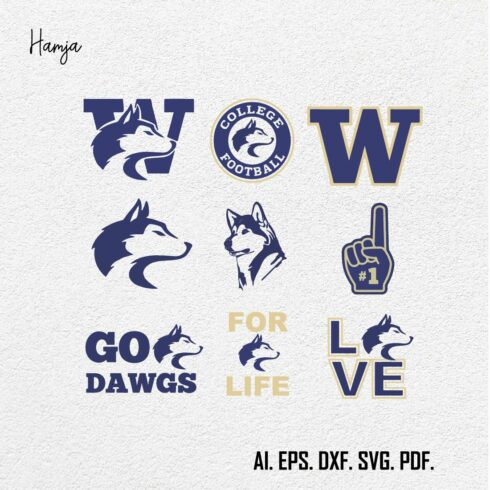 Washington Huskies Logo SVG, Washington Huskies Logo, NCAA SVG PNG DXF EPS Digital File, Washington Huskies Png cover image.