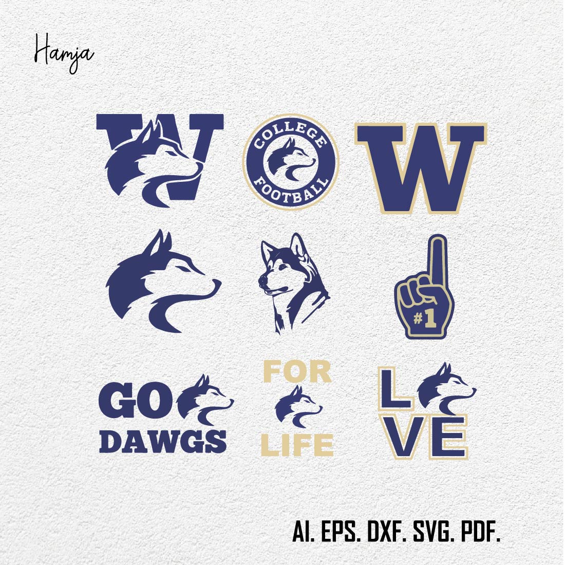 Washington Huskies Logo SVG, Washington Huskies Logo, NCAA SVG PNG DXF EPS Digital File, Washington Huskies Png cover image.