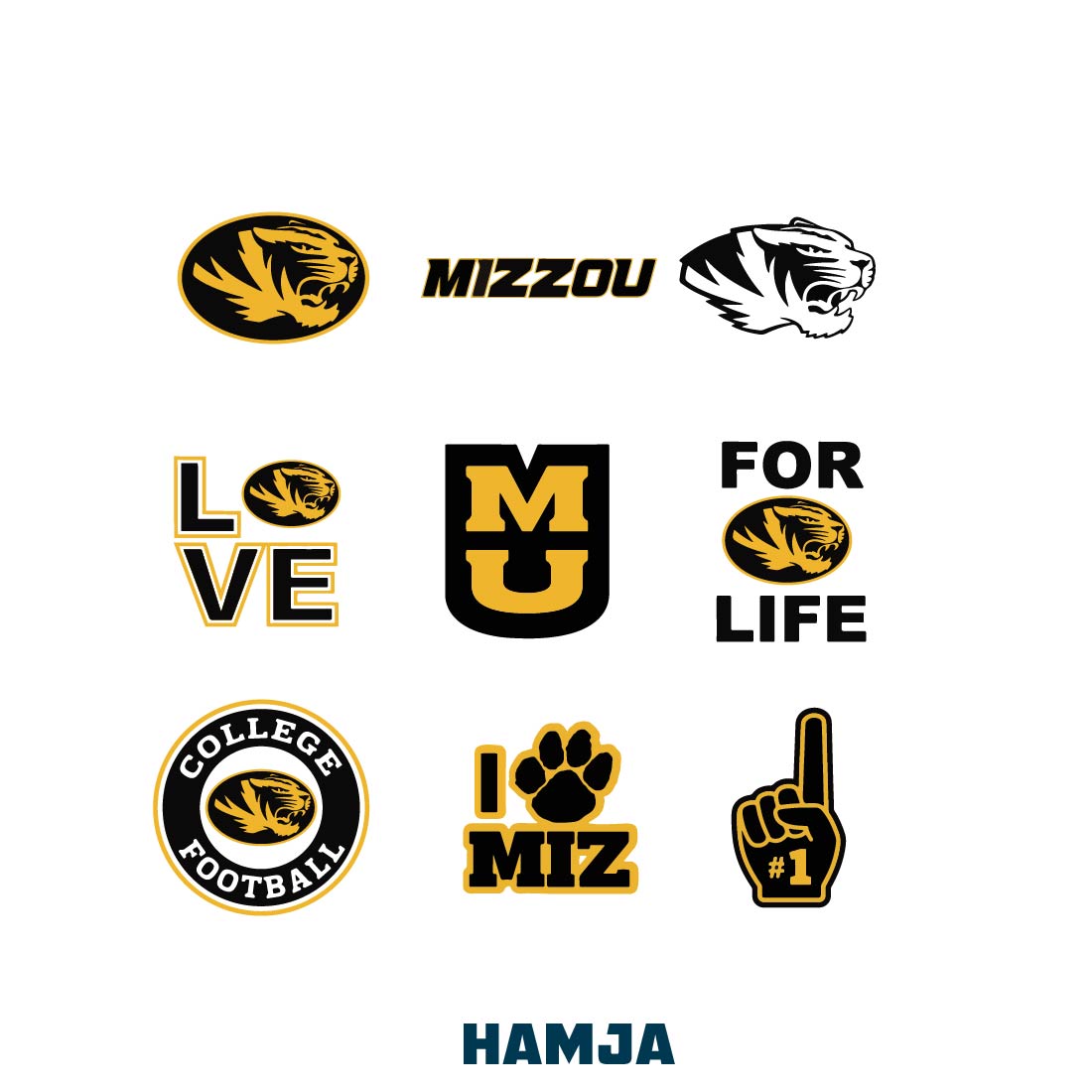 Missouri Tigers Bundle Logo Svg, Missouri Tigers Svg, Sport Svg, Football Svg, NCAA Bundle Svg File Cut Digital Download preview image.