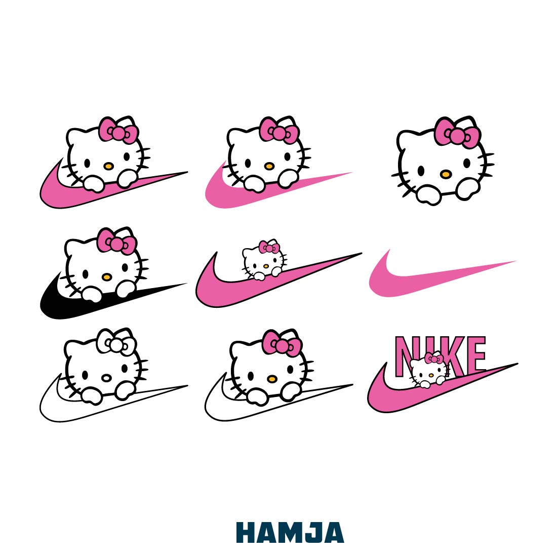 Cute Hello Kitty With Nike Logo PNG l Nike Hello Kitty PNG l Nike PNG l Hello Kitty Nike Logo PNG l Cute Nike Kitty preview image.