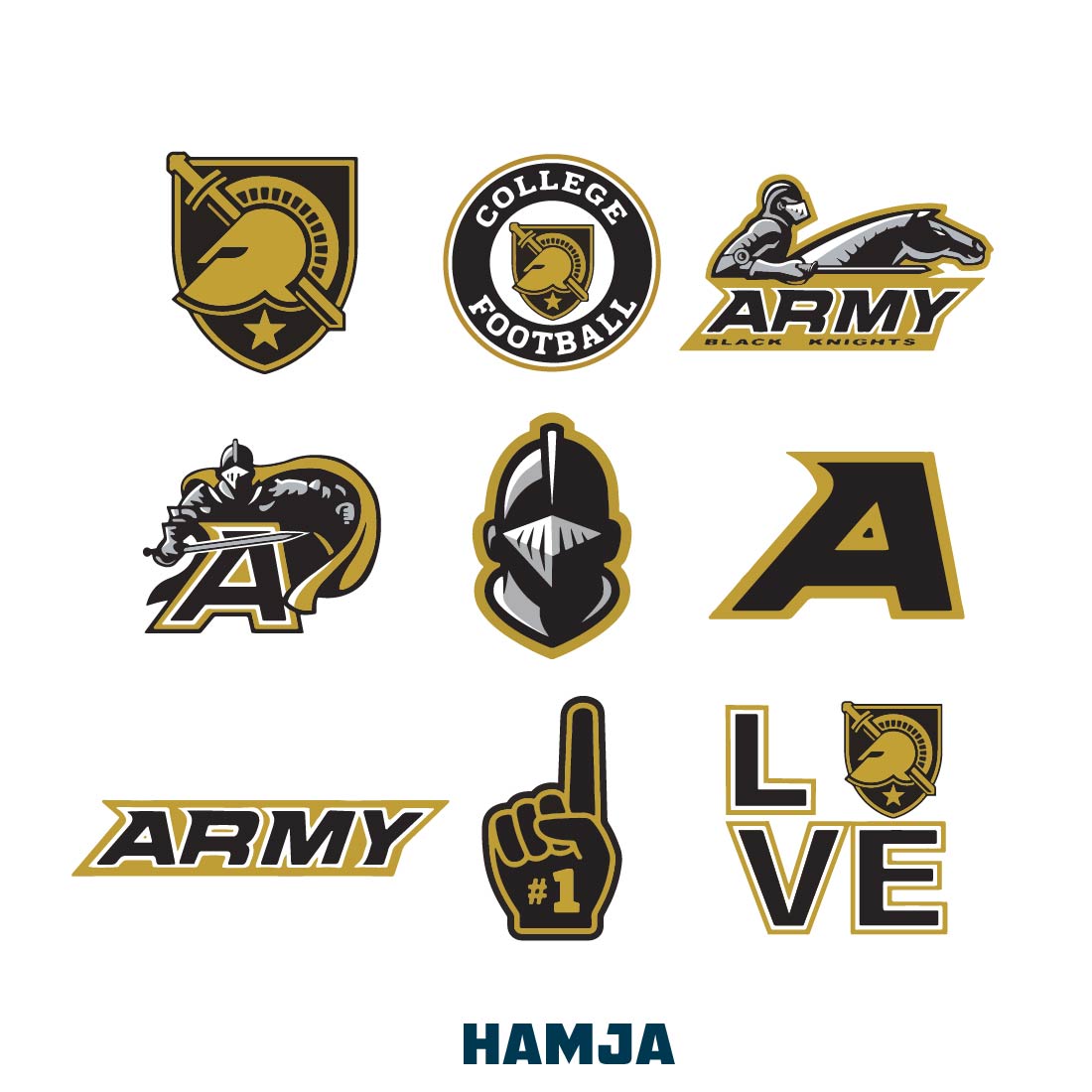 Army Black Knights Bundle Svg, Sport Svg, NCAA svg, American Football Svg, NCAA Bundle Svg File Cut Digital Download preview image.