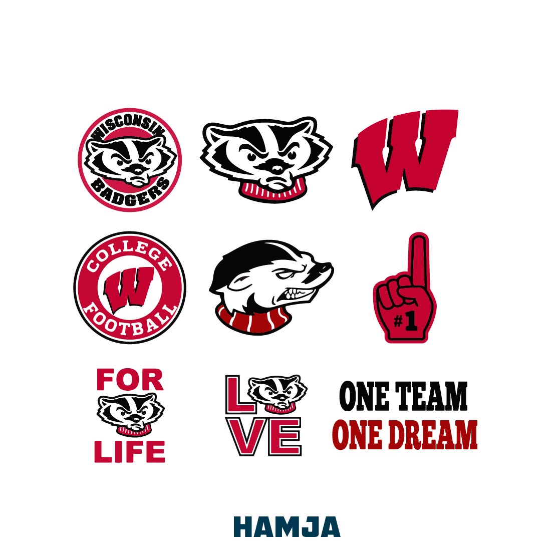 Wisconsin Badgers Bundle File Svg, Sport Svg, Sport Logo Team Svg, Sport Fans, Wisconsin Badgers Svg, Wisconsin Badgers preview image.