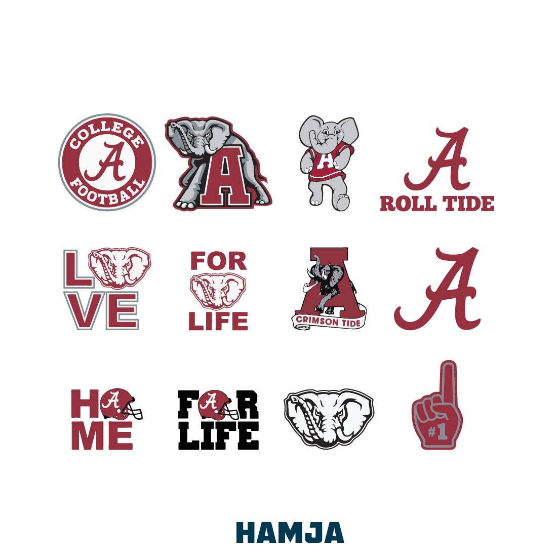 Alabama Crimson Tide Svg Bundle, Alabama Crimson Tide Svg, Sport Svg, Ncaa Svg, Png, Dxf, Eps Digital file preview image.