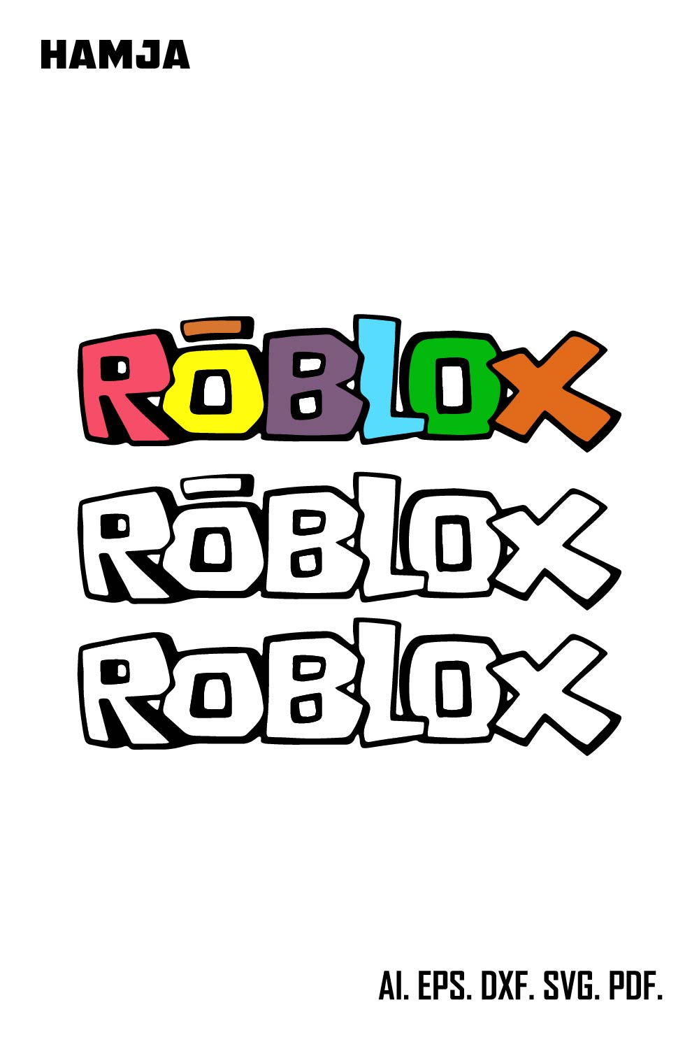 Roblox logo svg, Roblox logo bundle svg, Png, Dxf, Cutting File, Svg Files for Cricut, Silhouette pinterest preview image.