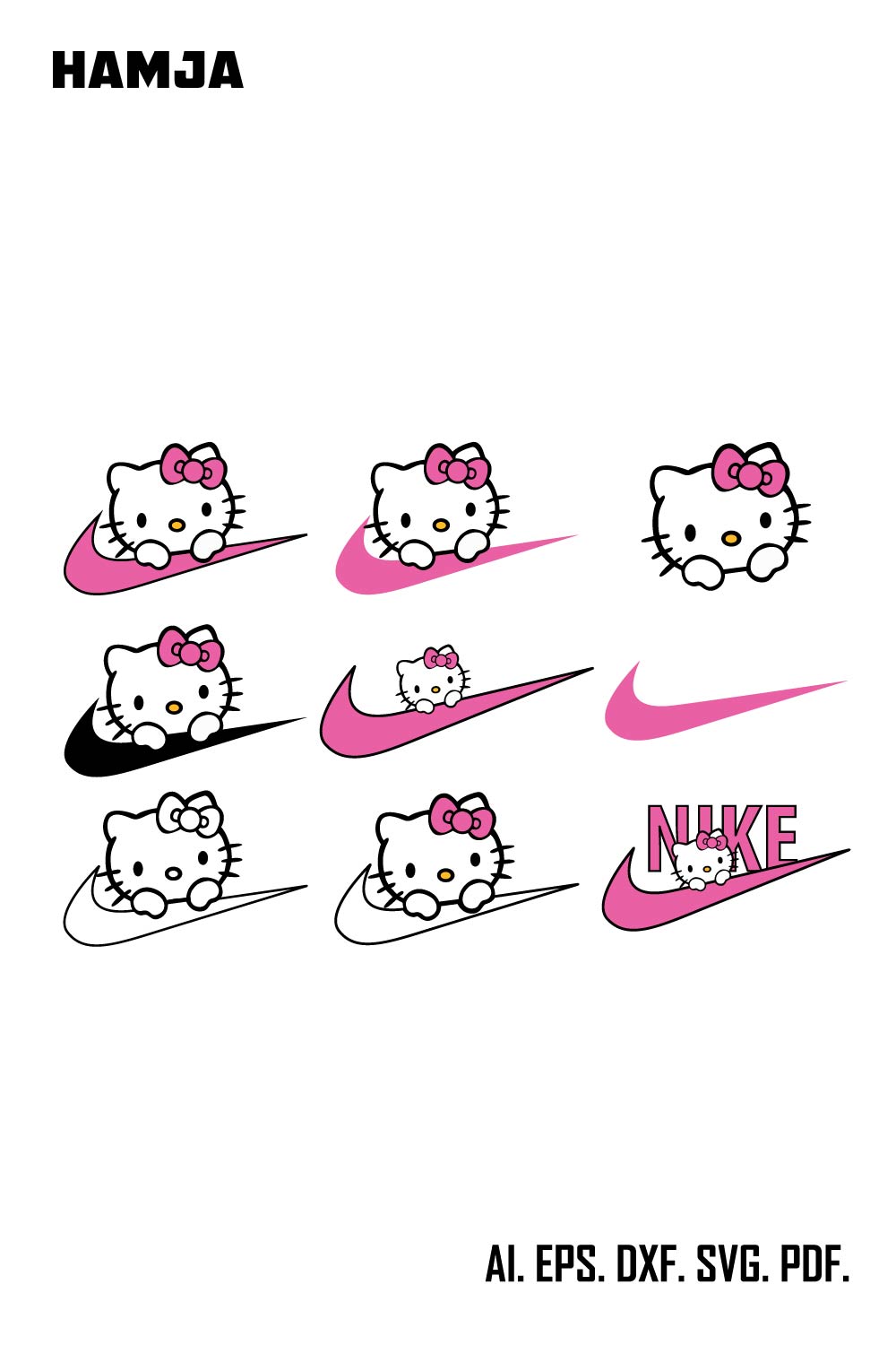 Cute Hello Kitty With Nike Logo PNG l Nike Hello Kitty PNG l Nike PNG l Hello Kitty Nike Logo PNG l Cute Nike Kitty pinterest preview image.