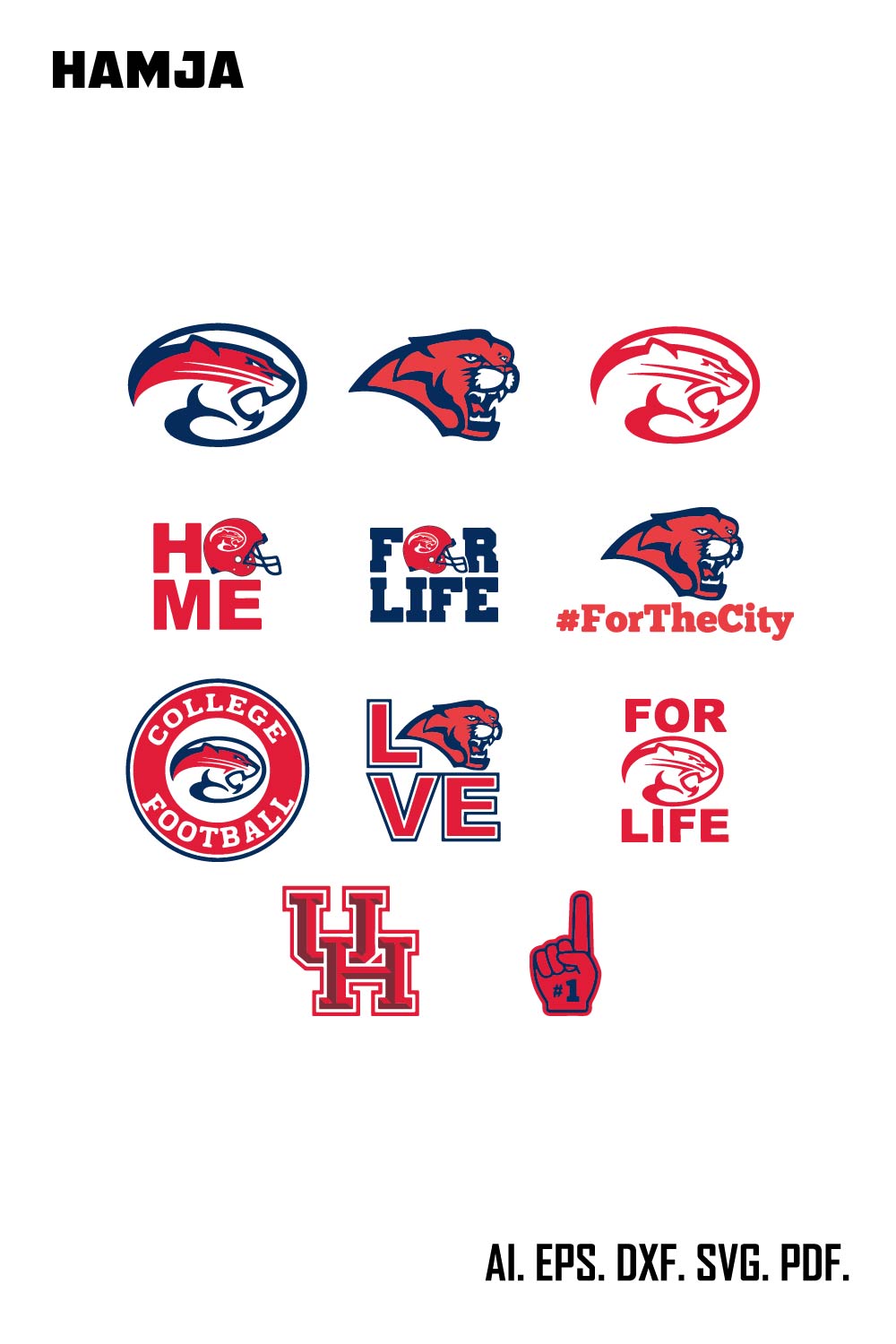 For The City Svg Bundle, For The City logo Svg, NCAA Svg, Sport Svg, Football team Svg, Digital download pinterest preview image.