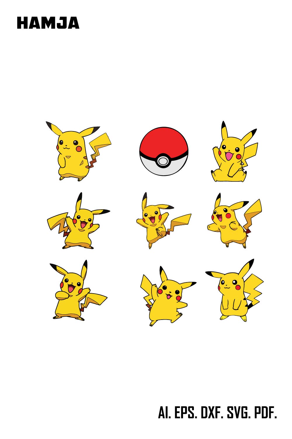 Pokemon Svg, Pikachu Svg, Pokemon Cricut, Pokemon Layered Svg, Pokemon Silhouette Svg, Pokemon Logo Transparent, Png pinterest preview image.