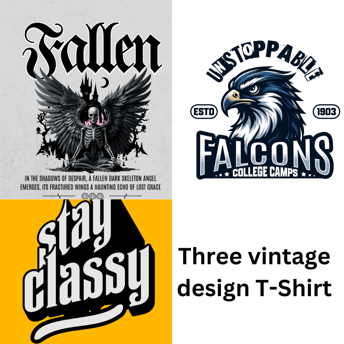 Three vintage Design T-Shirts cover image.