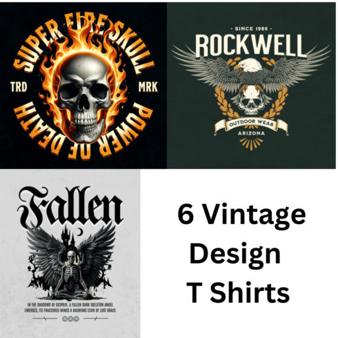 vintage T Shirts designs cover image.