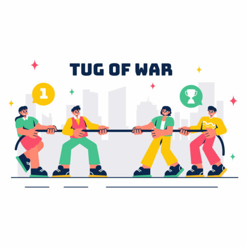 8 Business Competition Tug of War Illustration cover image.