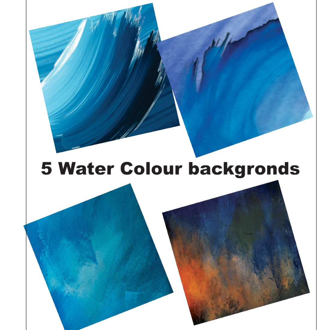 A Set of 5 beautiful watercolour texture background cover image.