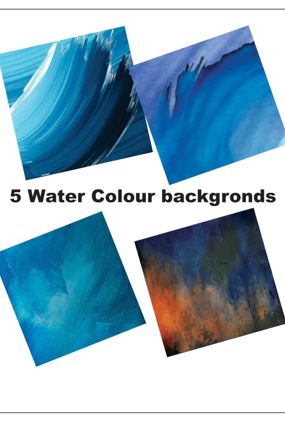 A Set of 5 beautiful watercolour texture background pinterest preview image.