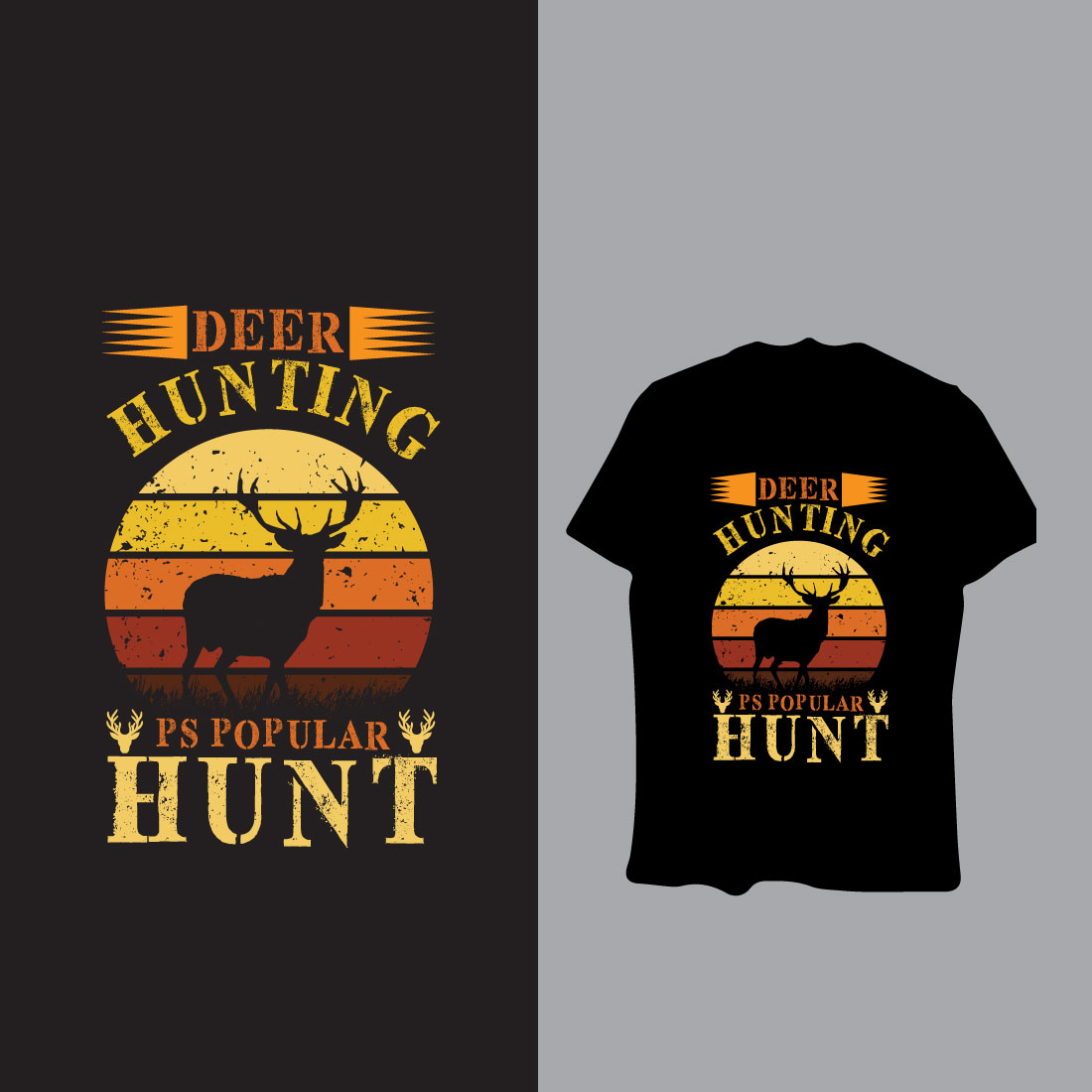 Hunting t-shirt design cover image.