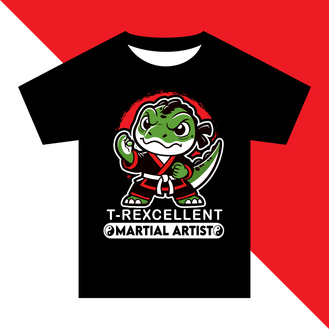 T-Rexcellent Martial Artist T-Shirt Design cover image.