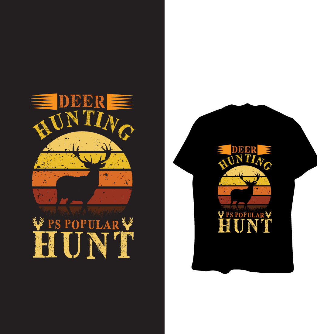 Hunting t-shirt design preview image.