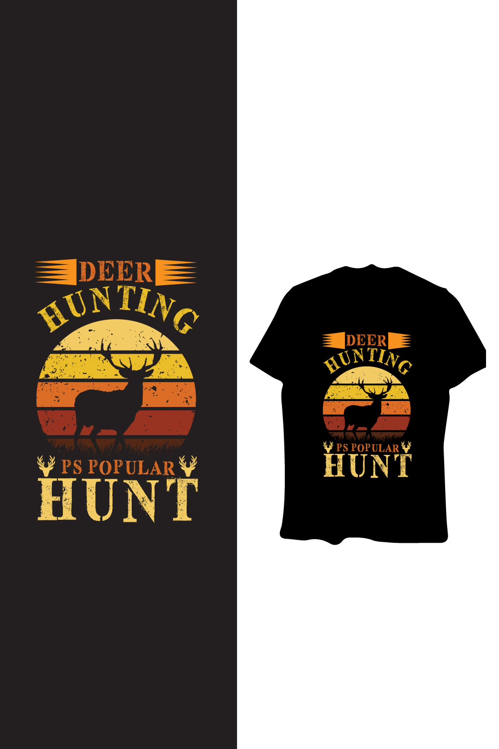 Hunting t-shirt design pinterest preview image.