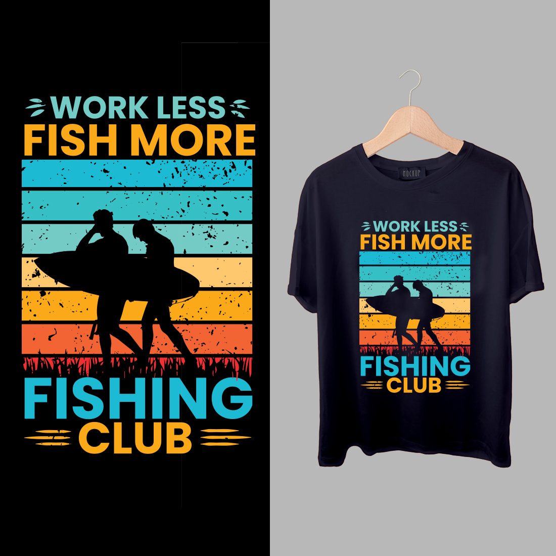 Fishing t shirt design preview image.