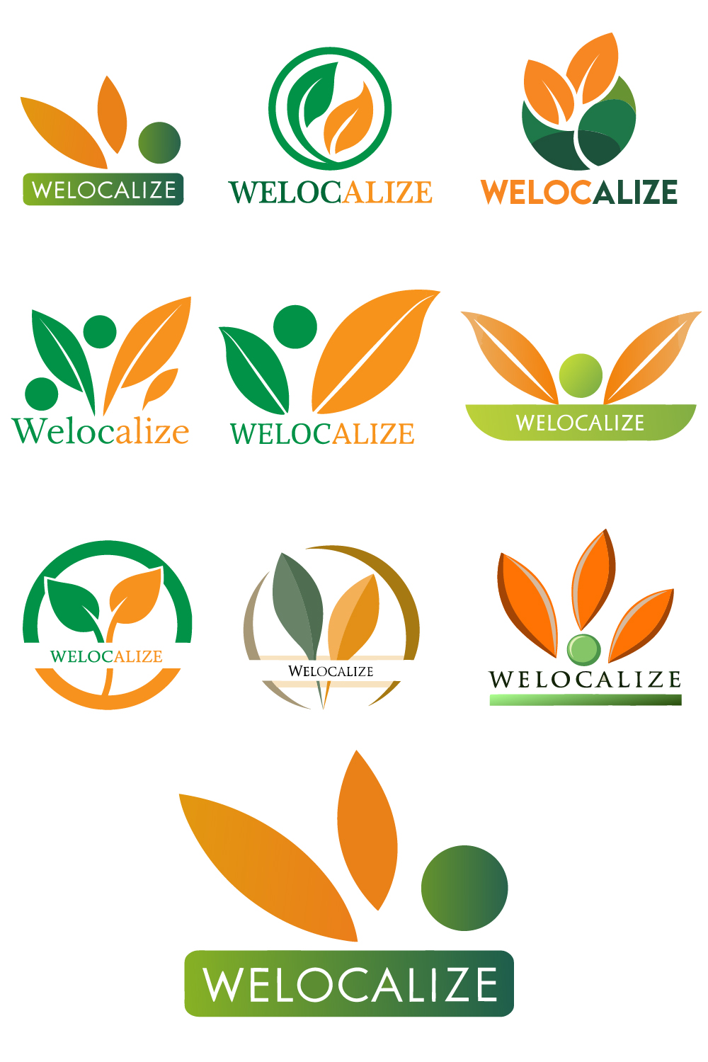 Nature Logo Bundle - Eco-Friendly and Versatile Design Set for Green Businesses pinterest preview image.