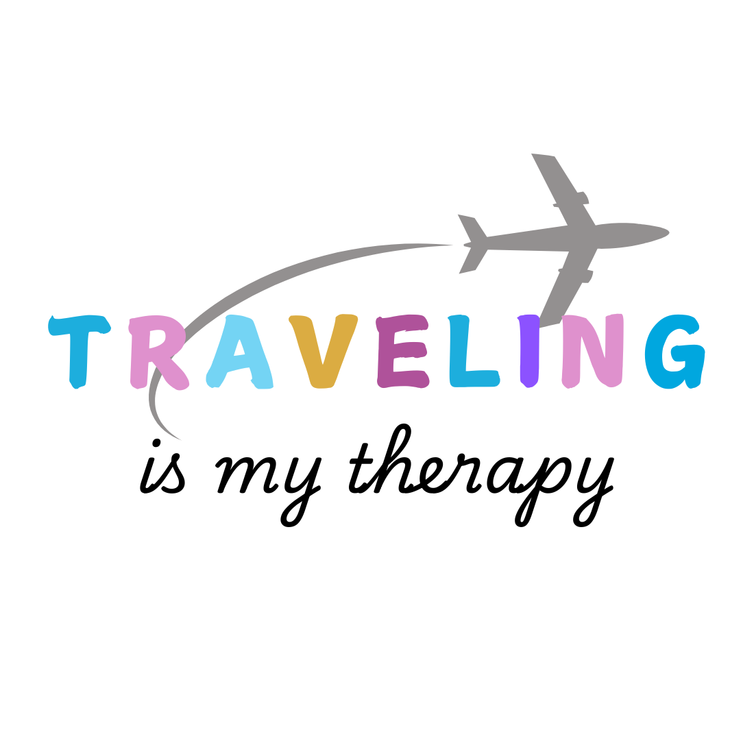 "Traveling is My Therapy" T-Shirt preview image.