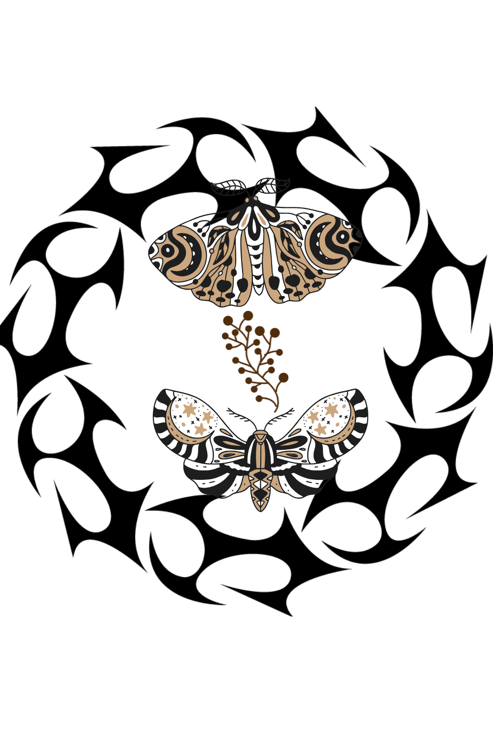 butterfly design t-shirt pinterest preview image.