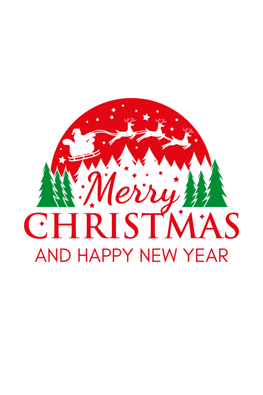 Merry Christmas And Happy New Year Tshirt Design pinterest preview image.