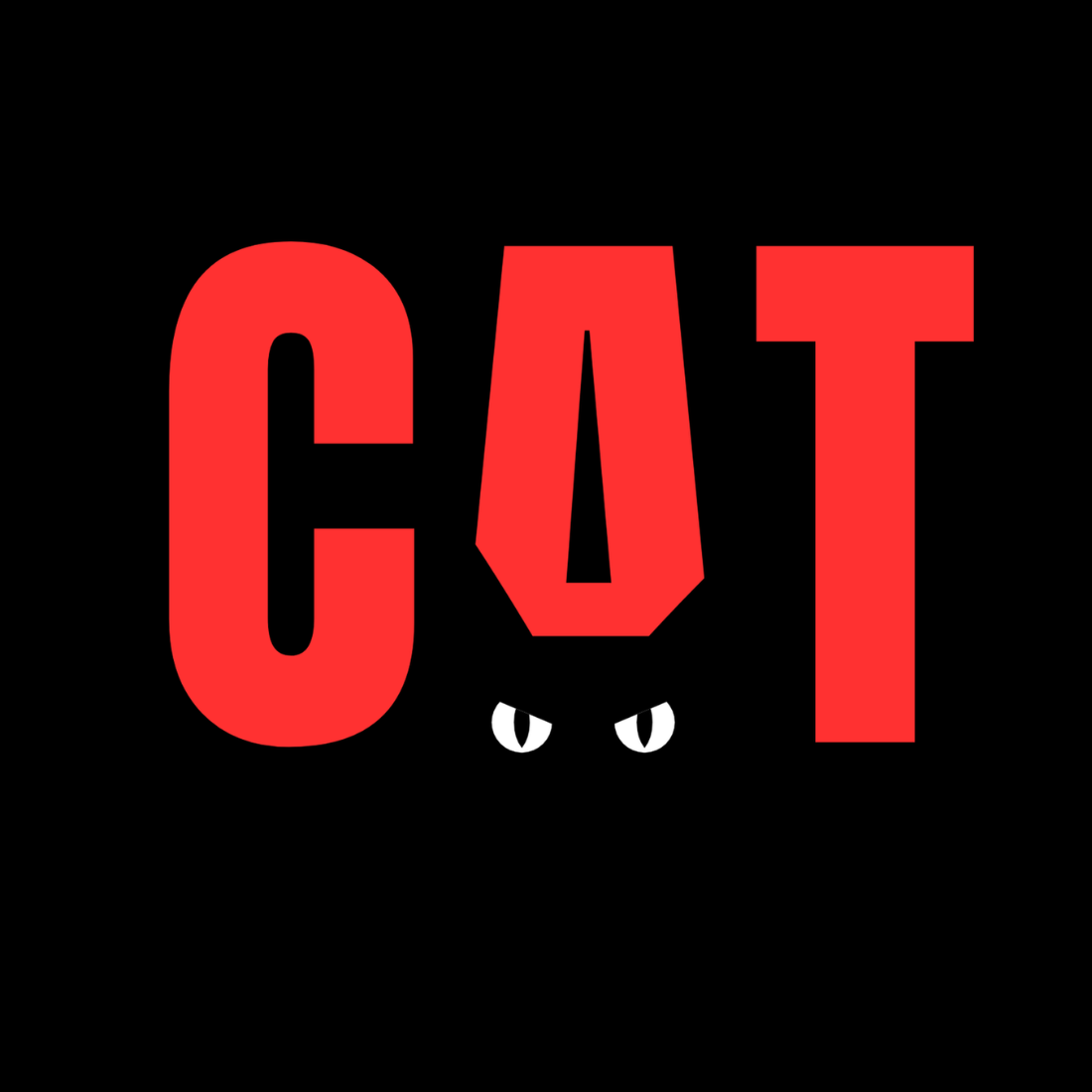 Black red modern cat T-shirt preview image.