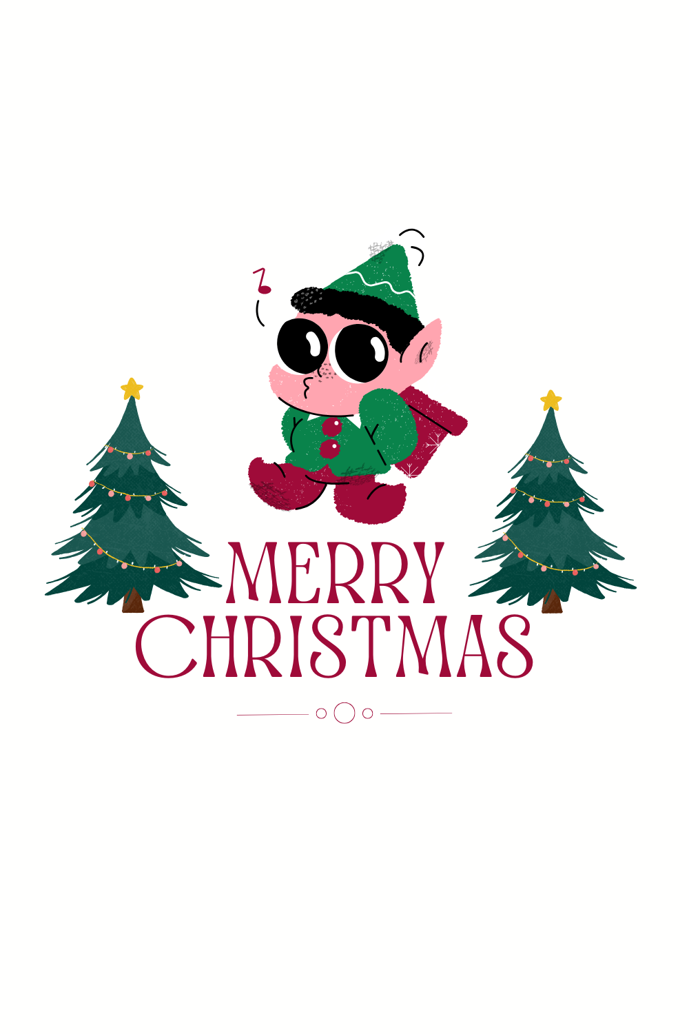 Red Simple Merry Christmas T-Shirt pinterest preview image.