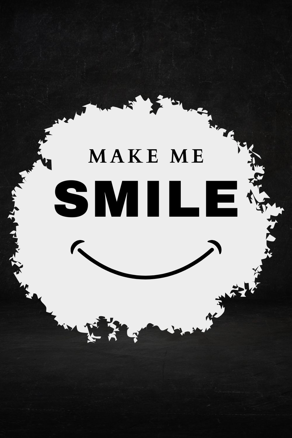 Black And White Simple "Make Me Smile" T-Shirt pinterest preview image.