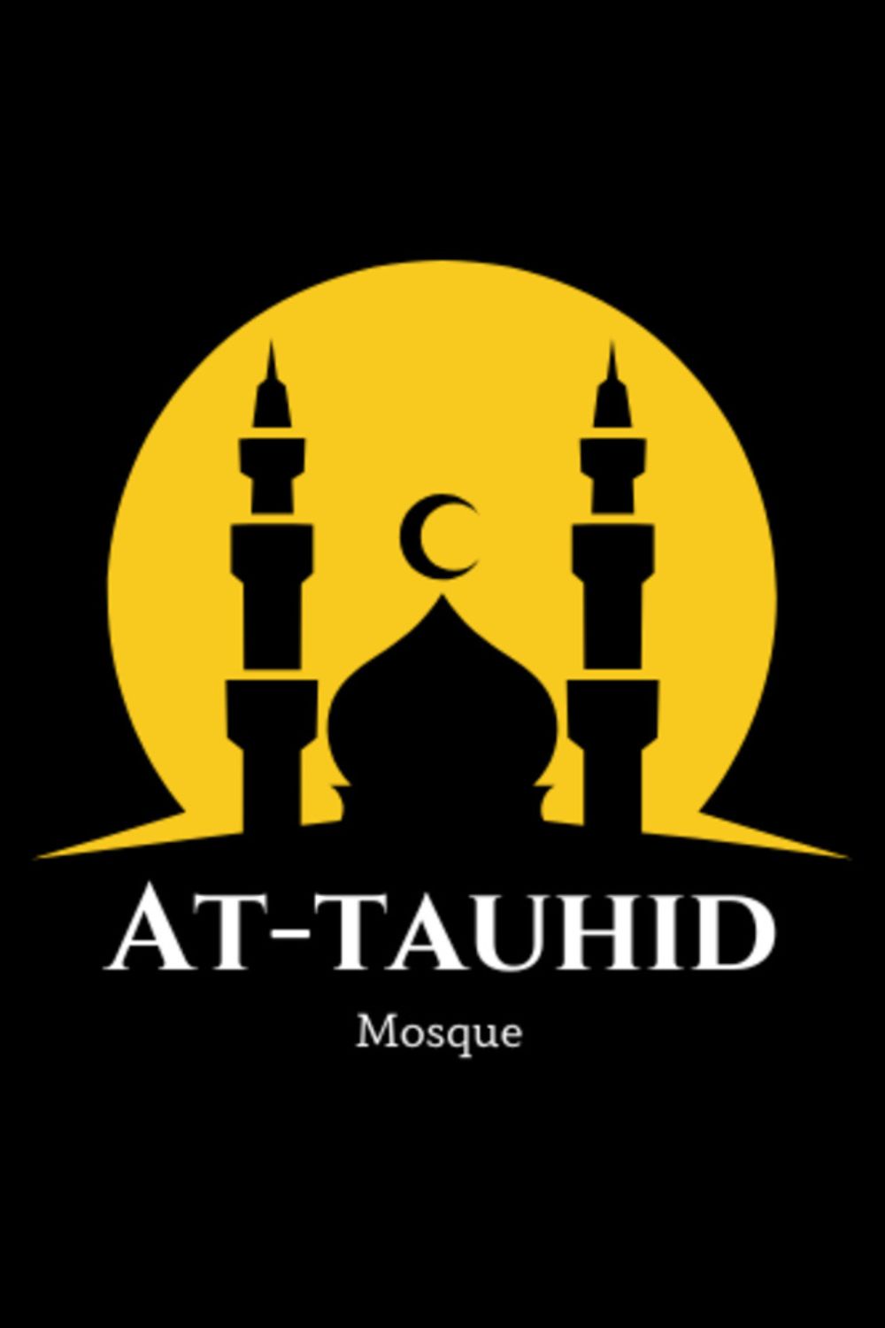 Yellow Simple Islamic At-Tauhid Mosque Logo pinterest preview image.