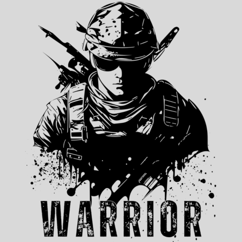 Warrior T-shirt design cover image.