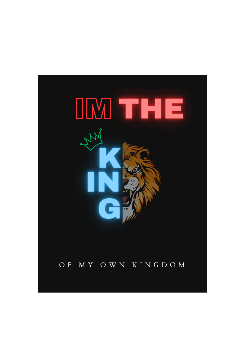 Black & white Modern The King T - Shirt design pinterest preview image.