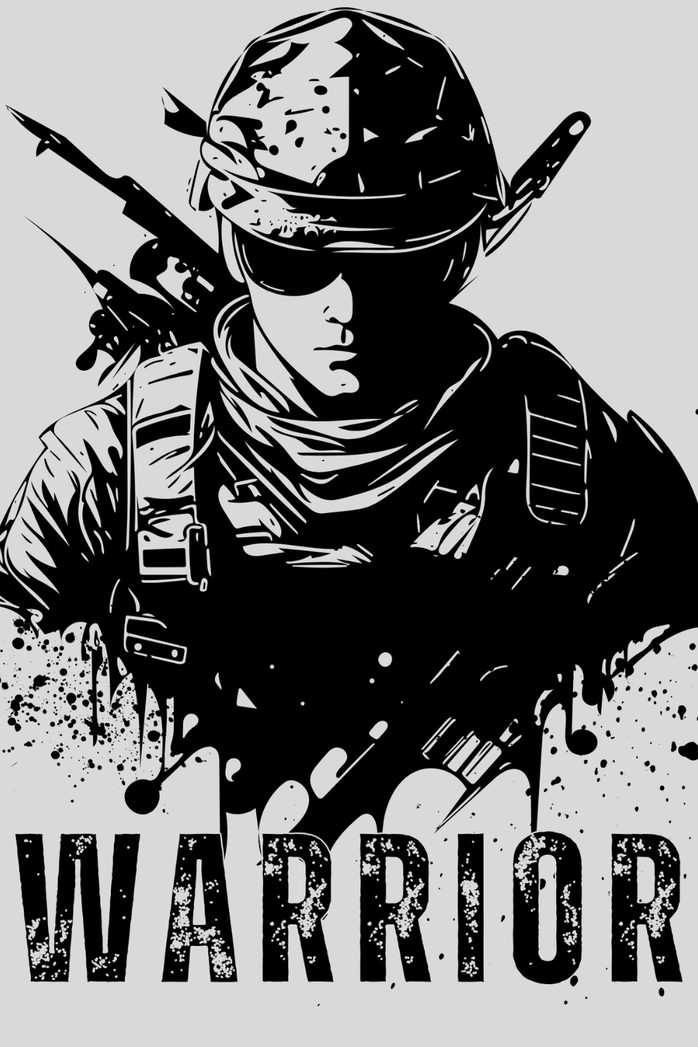 Warrior T-shirt design pinterest preview image.