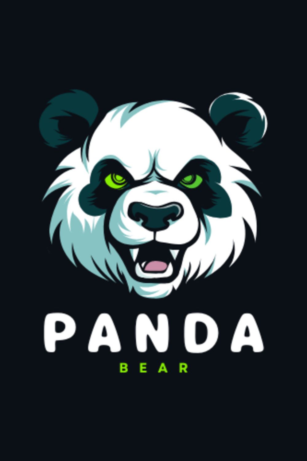 Green Flat Illustrative Panda Animals & Pets Logo pinterest preview image.