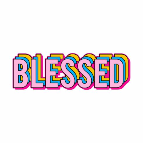 Blessed text color t-shirt design cover image.