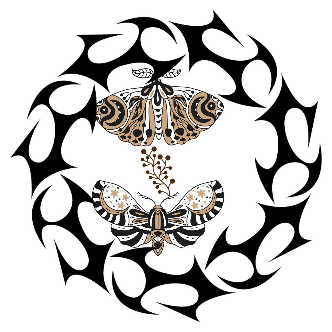 butterfly design t-shirt preview image.