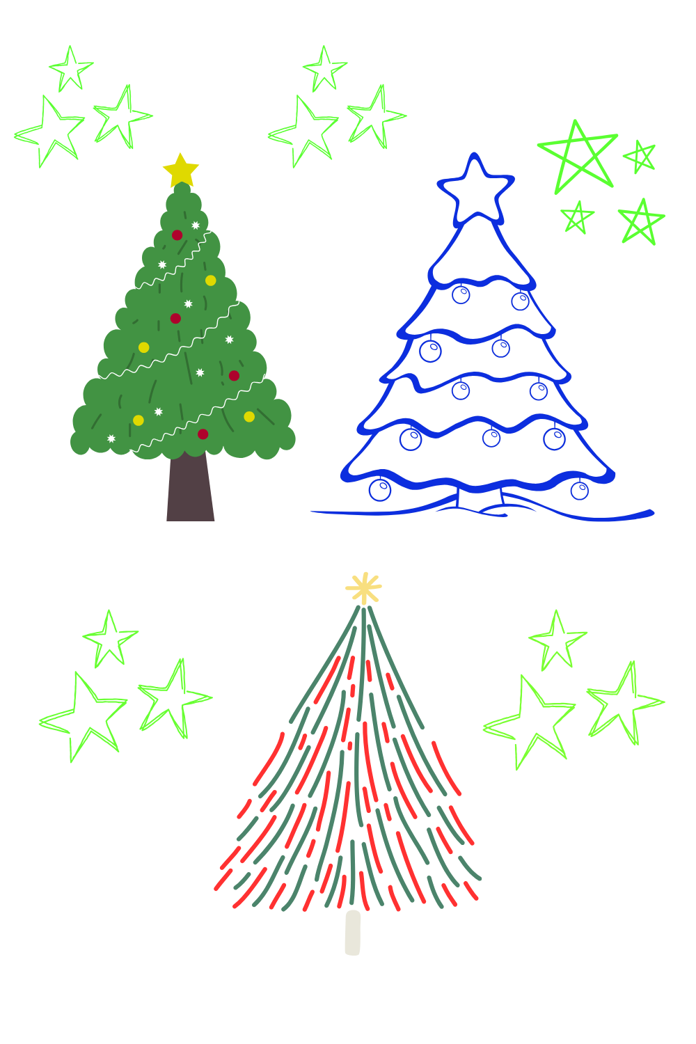 Christmas Tree with Star Holiday T-Shirt pinterest preview image.