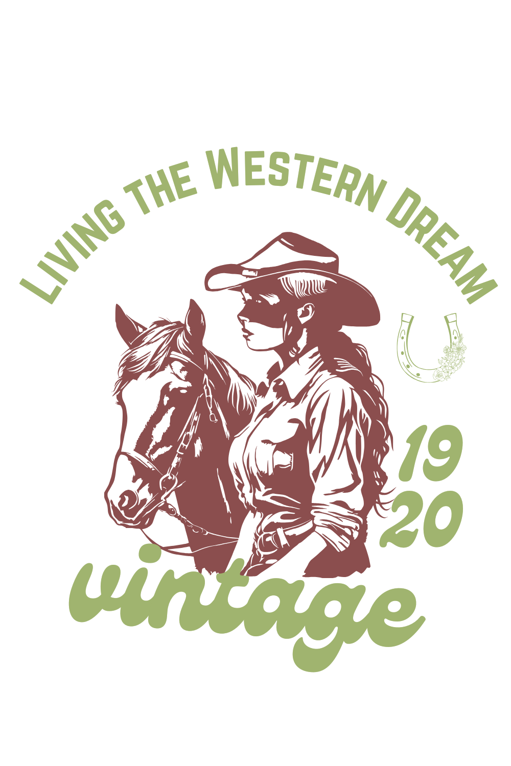 "Living the Western Dream: Vintage 1920" pinterest preview image.